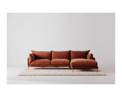 Moe's Jamara Scandinavian Right Facing Sectional - Burnt Auburn