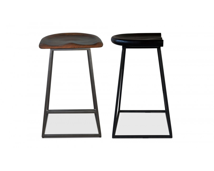 Moe's - Jackman Industrial Counter Stool Set of 2 in Dark Brown