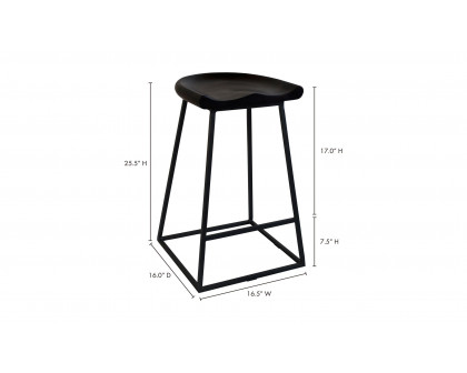 Moe's - Jackman Industrial Counter Stool Set of 2 in Dark Brown