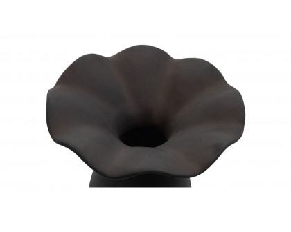 Moe's Ruffle Decorative Vessel - Black, 16in