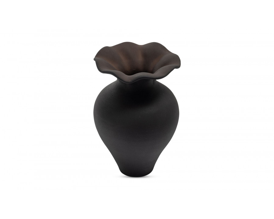 Moe's Ruffle Decorative Vessel - Black, 12in