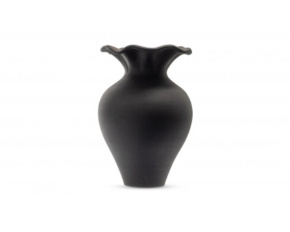 Moe's Ruffle Decorative Vessel - Black, 12in