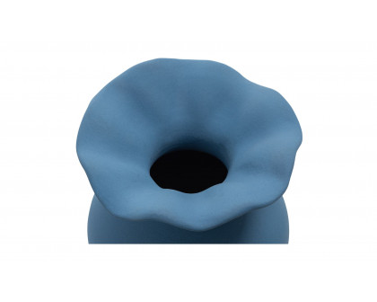 Moe's Ruffle Decorative Vessel - Blue, 12in