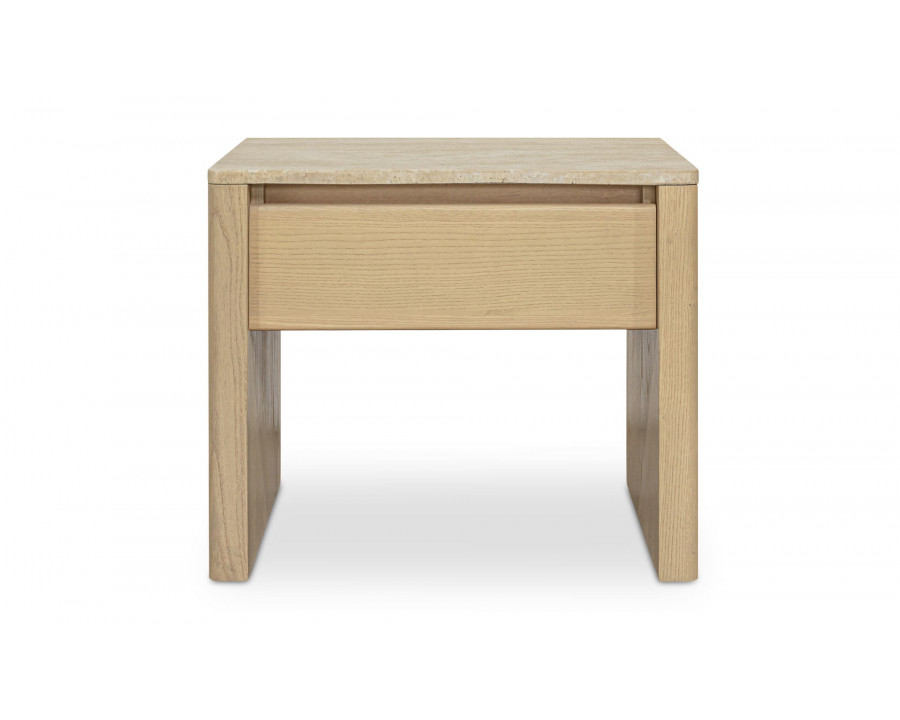 Moe's - Blake Contemporary 1 Drawer Nightstand in Beige Travertine