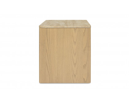 Moe's - Blake Contemporary 1 Drawer Nightstand in Beige Travertine