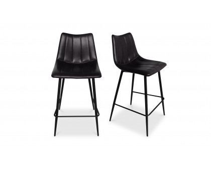 Moe's Alibi Contemporary Counter Stool Set of 2 - Black