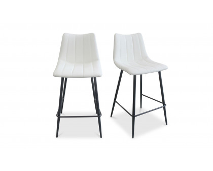 Moe's Alibi Contemporary Counter Stool Set of 2 - Cream White