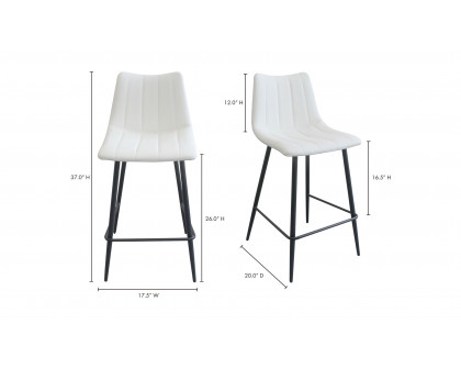 Moe's Alibi Contemporary Counter Stool Set of 2 - Cream White