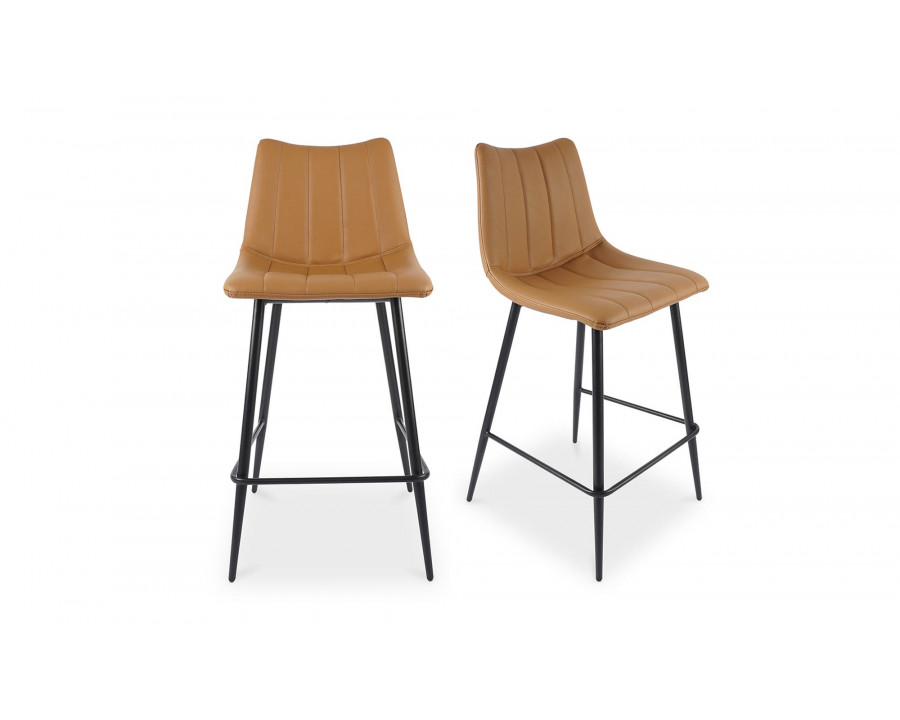 Moe's Alibi Contemporary Counter Stool Set of 2 - Tan