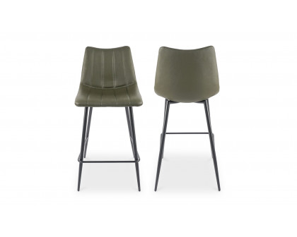 Moe's Alibi Contemporary Counter Stool Set of 2 - Dark Green