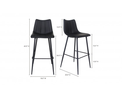 Moe's Alibi Contemporary Bar Stool Set of 2 - Black