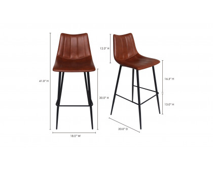 Moe's Alibi Contemporary Bar Stool Set of 2 - Brown