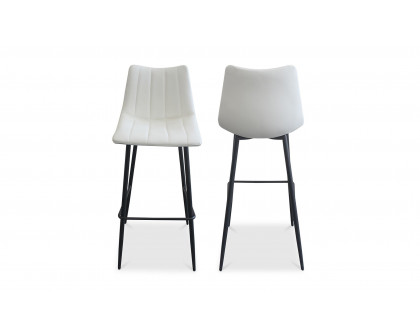 Moe's Alibi Contemporary Bar Stool Set of 2 - Cream White