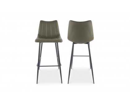 Moe's Alibi Contemporary Bar Stool Set of 2 - Dark Green