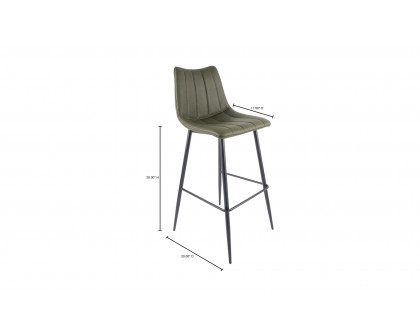 Moe's Alibi Contemporary Bar Stool Set of 2 - Dark Green