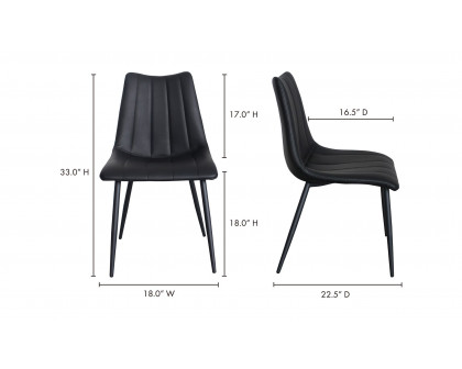 Moe's Alibi Contemporary Dining Chair Set of 2 - Black