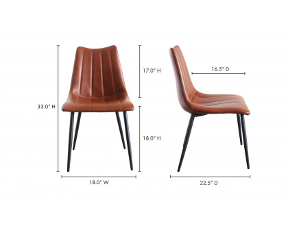 Moe's Alibi Contemporary Dining Chair Set of 2 - Brown