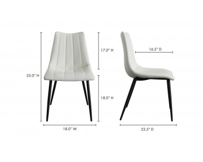 Moe's Alibi Contemporary Dining Chair Set of 2 - Ivory