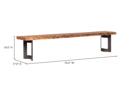 Moe's Bent Bench - Brown, Extra Small