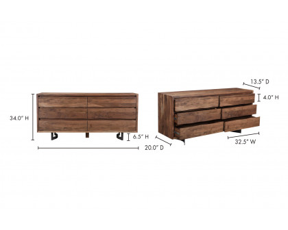 Moe's - Bent Dresser in Brown