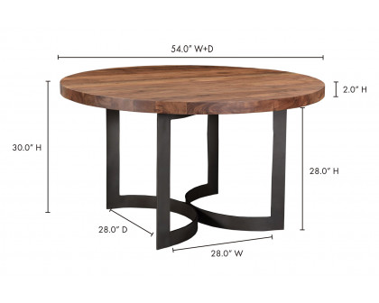 Moe's Bent Round Dining Table - Brown