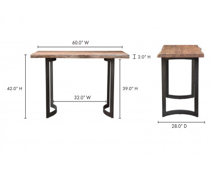 Moe's - Bent Bar Table in Brown