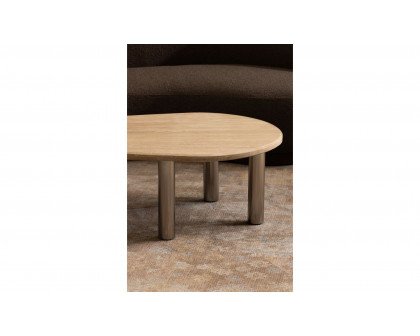 Moe's - Fia Modern Triangular Coffee Table in Beige Travertine