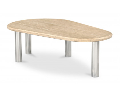 Moe's - Fia Modern Triangular Coffee Table in Beige Travertine