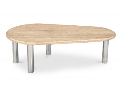 Moe's - Fia Modern Triangular Coffee Table in Beige Travertine