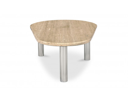 Moe's - Fia Modern Triangular Coffee Table in Beige Travertine