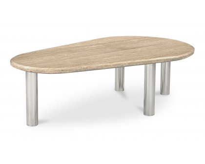 Moe's - Fia Modern Triangular Coffee Table in Beige Travertine