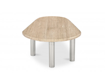 Moe's - Fia Modern Triangular Coffee Table in Beige Travertine