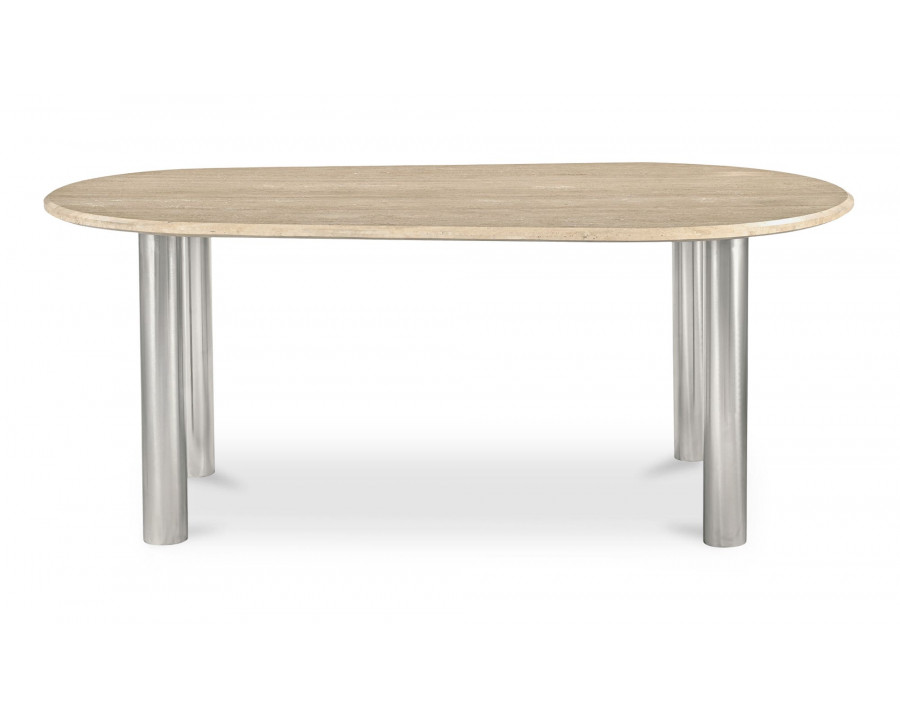 Moe's - Fia Modern Oval Dining Table in Beige Travertine