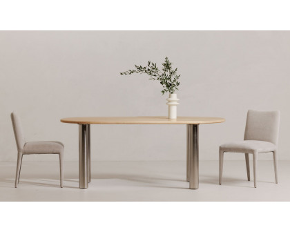 Moe's - Fia Modern Oval Dining Table in Beige Travertine