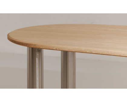 Moe's - Fia Modern Oval Dining Table in Beige Travertine