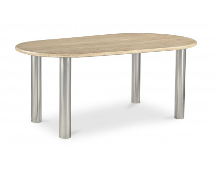 Moe's - Fia Modern Oval Dining Table in Beige Travertine