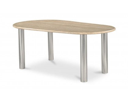 Moe's - Fia Modern Oval Dining Table in Beige Travertine