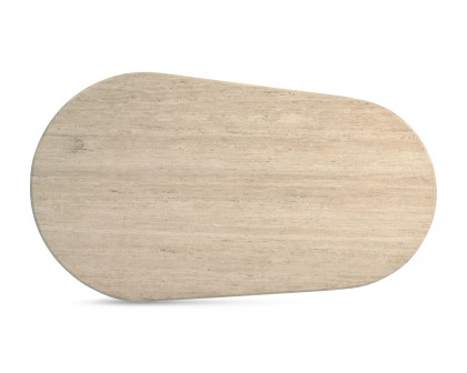 Moe's - Fia Modern Oval Dining Table in Beige Travertine