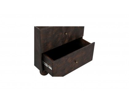 Moe's York Modern 2 Drawers Nightstand - Dark Brown