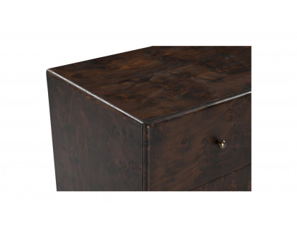 Moe's York Modern 3 Drawers Nightstand - Dark Brown