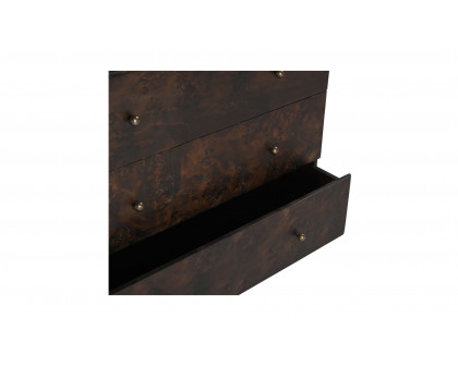 Moe's York Modern 3 Drawers Nightstand - Dark Brown