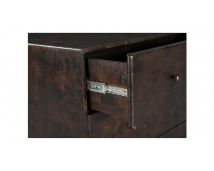 Moe's York Modern 3 Drawers Nightstand - Dark Brown