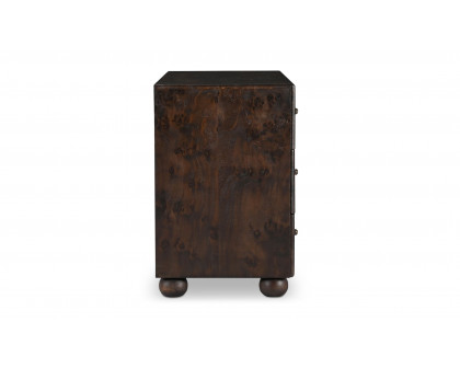 Moe's York Modern 3 Drawers Nightstand - Dark Brown