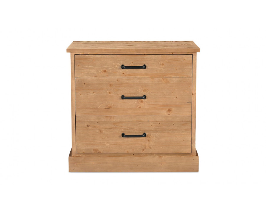 Moe's - Tade Rustic 3 Drawers Nightstand in Honey Pine