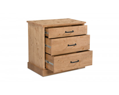 Moe's - Tade Rustic 3 Drawers Nightstand in Honey Pine