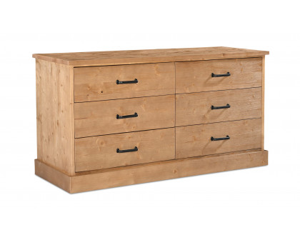 Moe's - Tade Rustic 6 Drawers Dresser in Honey Pine