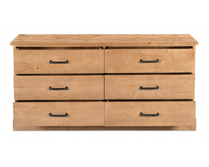 Moe's - Tade Rustic 6 Drawers Dresser in Honey Pine