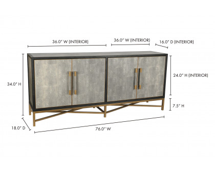 Moe's Mako Art Deco Small Sideboard - Gray