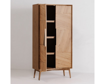 Moe's - Charlton Tall Cabinet in Brown