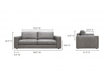 Moe's - Hansen Modern Sofa in Concrete Gray